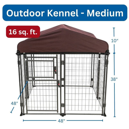 Deluxe Outdoor Dog Kennel, Medium