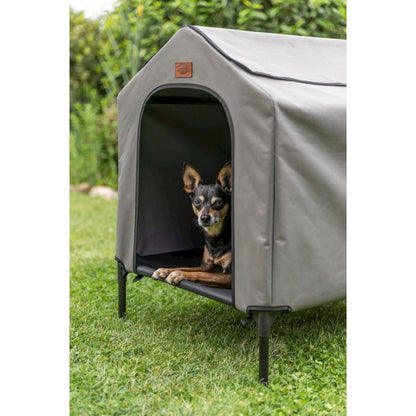 2-in-1 Elevated Portable Dog House or Dog Cot & Tent for Small-Medium Dogs