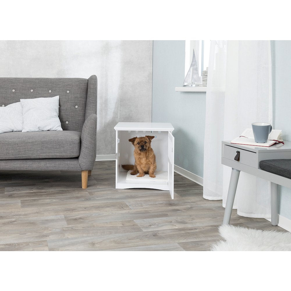 1-Door 20" Wooden Indoor Furniture Style Crate for Small Dogs, White