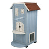 natura 3-Story Weatherproof Small Outdoor Cat House with 2 Entrances, Blue