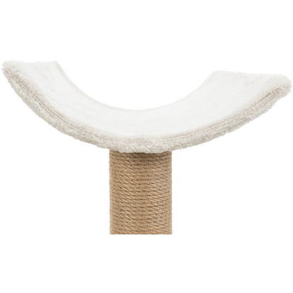Isaba Plush 2-Level 24.4" Cat Tree with Sisal Scratching Posts, 2 Perch, Greige