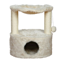 Baza Grande Plush & Sisal 24" Cat Tree, Cat Condo and Hammock, Cat Toy, Cream