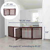 4-Panel Convertible Wooden 80" Freestanding Pet Gate - Pen with Pet Door, Brown