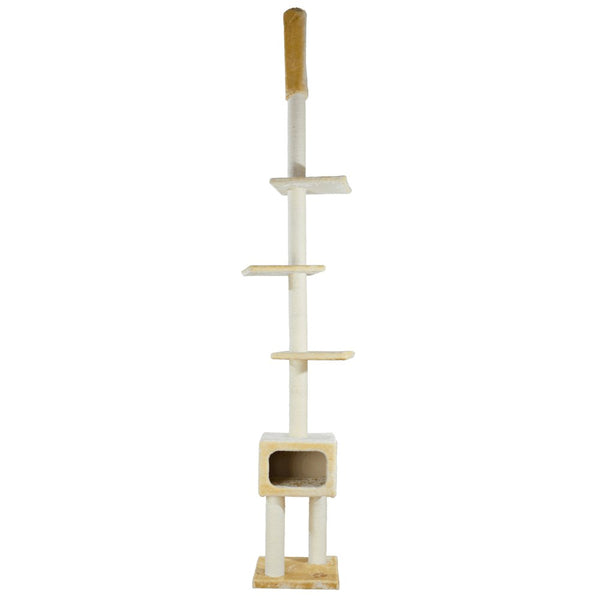 Santander Plush & Sisal Adjustable 96"-108" Cat Tower with Scratching Posts