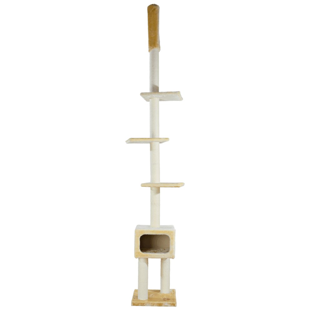 Santander Plush & Sisal Adjustable 96"-108" Cat Tower with Scratching Posts