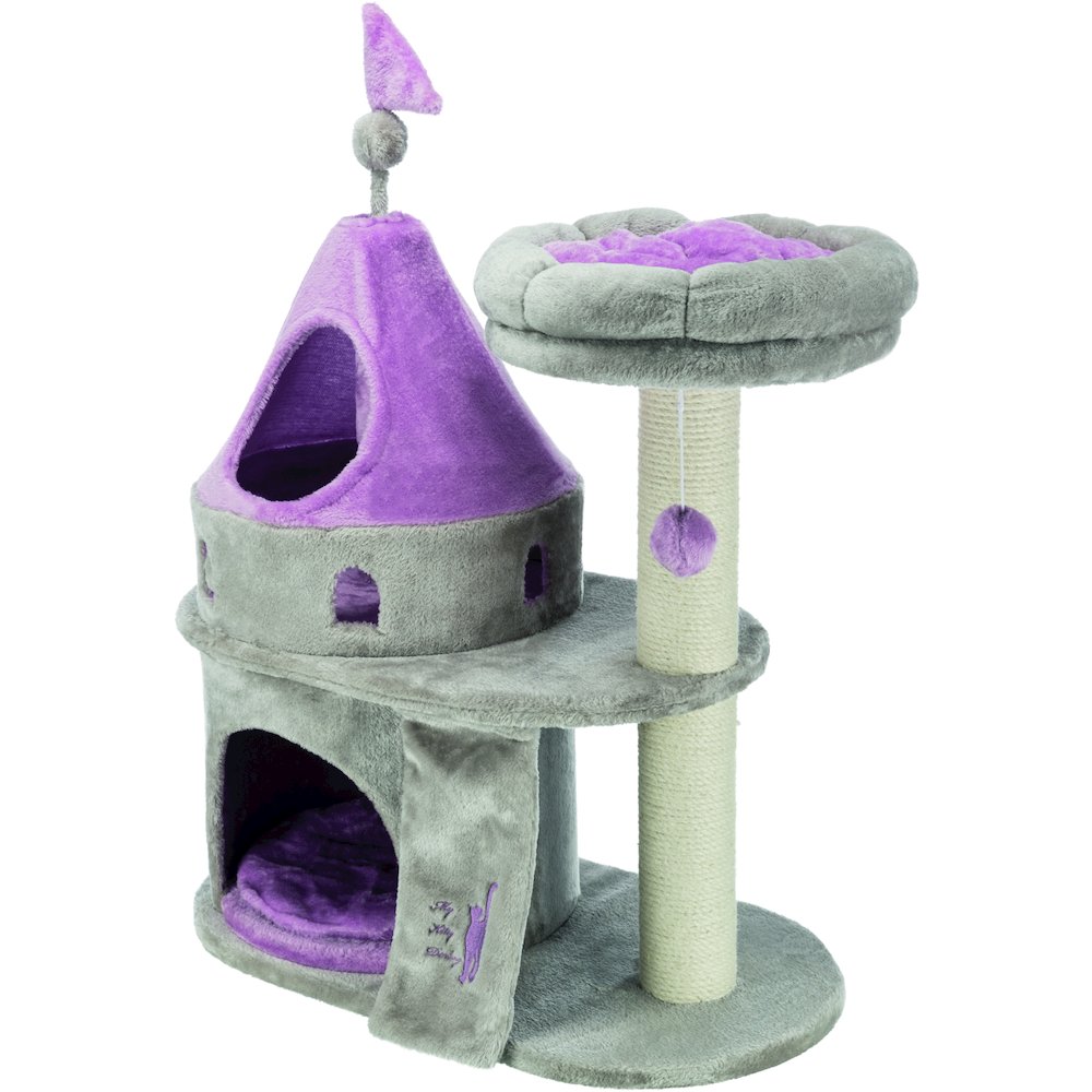 My Kitty Castle Plush 35.5" Cat Tree, Sisal Scratching Posts, Rustling Fabric