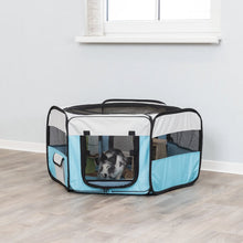 35.25 in. x 15.5 in. Medium Soft-Sided Nylon Mobile Playpen, Turquoise
