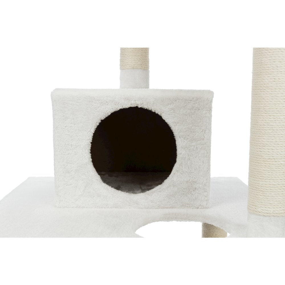 Abby Plush 4-Level 63.5" Cat Tree with Sisal Scratching Posts Condo & Cat Toy