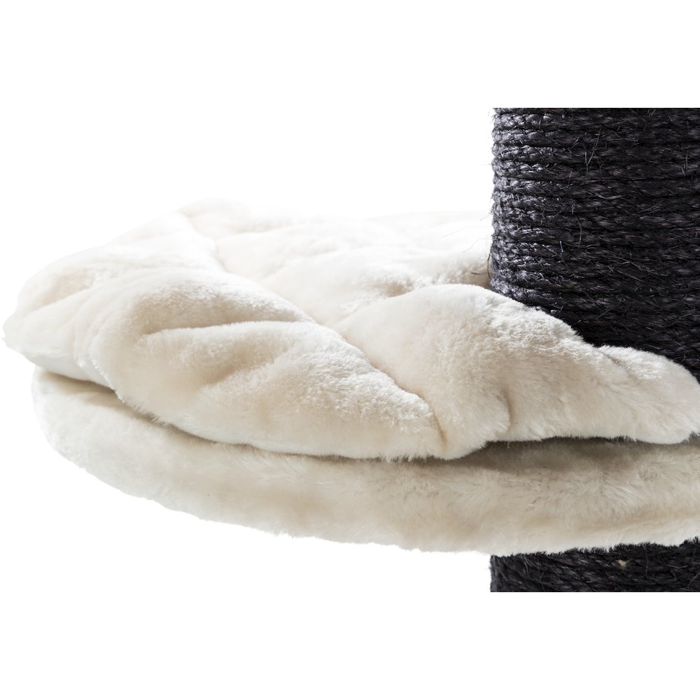 Bovina Plush & Sisal 3-Level 55.5" Cat Tree, Scratching Posts & Hammock, Black