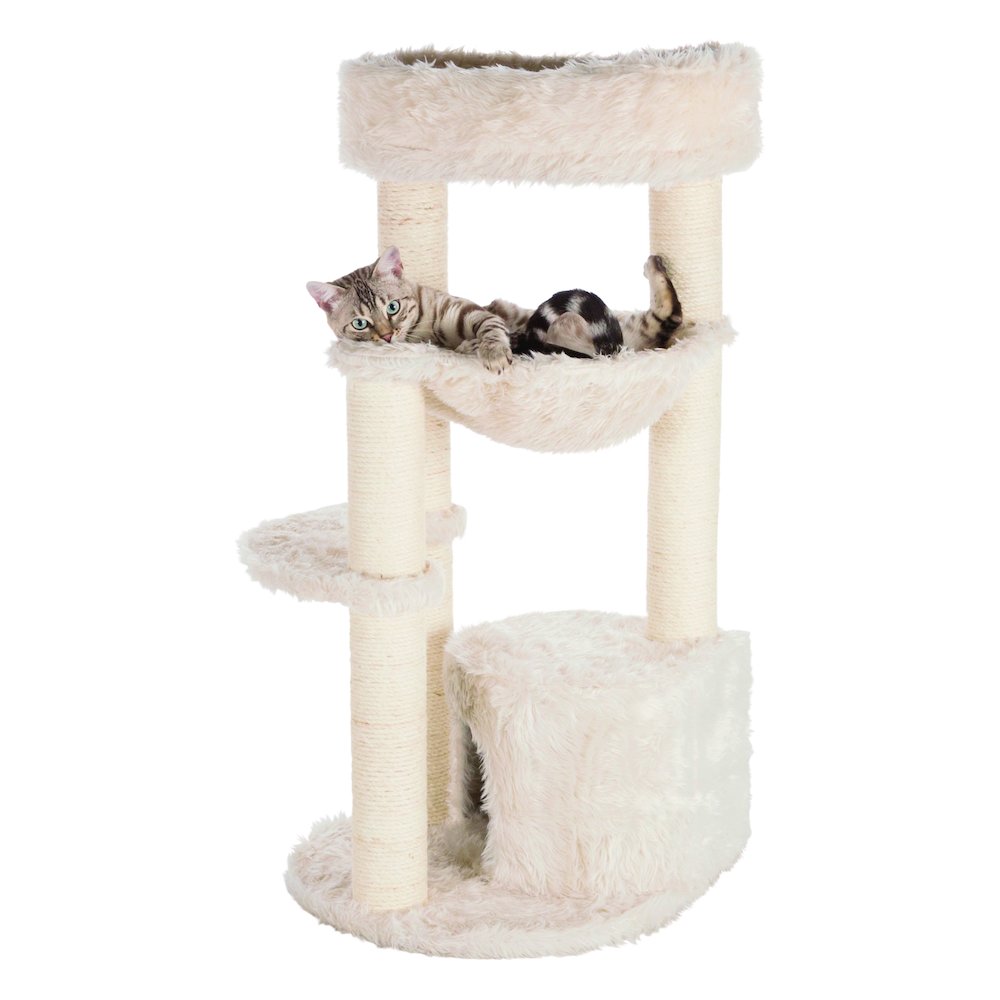 Baza Junior Jute & Plush 3-Level 39" Cat Tower, Scratching Posts and Condo