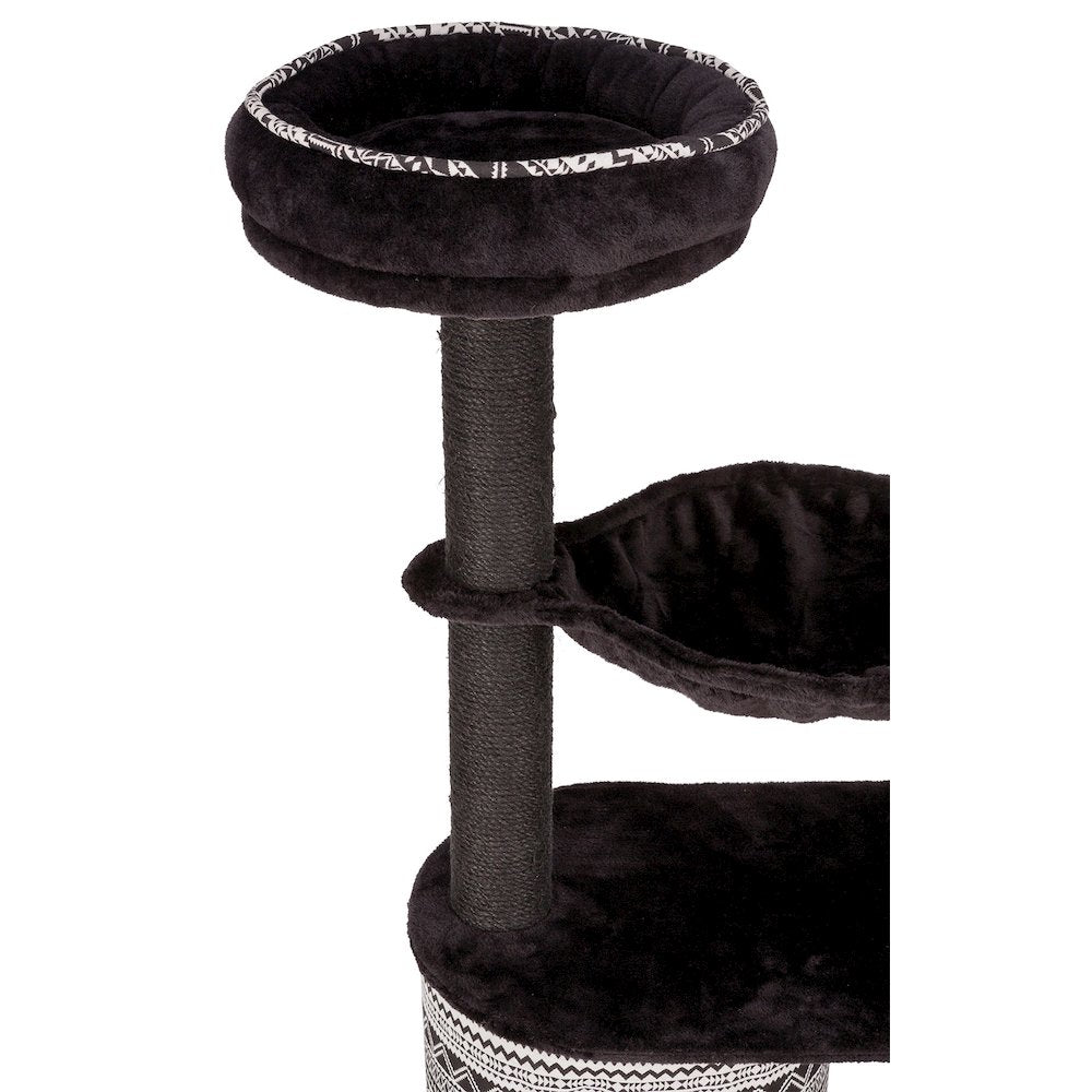 Giada Plush & Sisal 4-Level 44" Cat Tree with Scratching Posts, Condo & Hammock