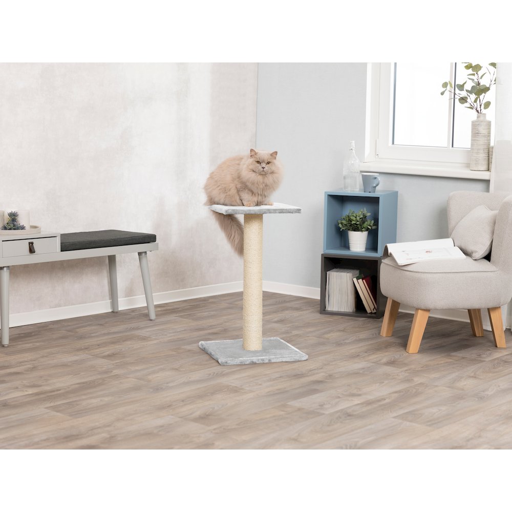 Espejo 27" Sisal Cat Scratching Post with Plush Platform, Gray