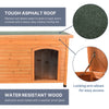 Classic Insulated Weatherproof Wooden Small Outdoor Dog House w-Hinged Roof