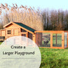 Weatherproof Outdoor Wood & Wire Chicken Run Extension for Chicken Coops, Brown