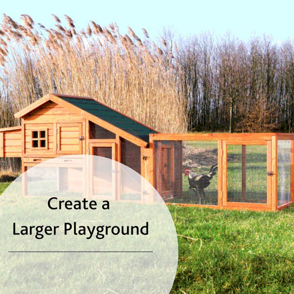 Weatherproof Outdoor Wood & Wire Chicken Run Extension for Chicken Coops, Brown