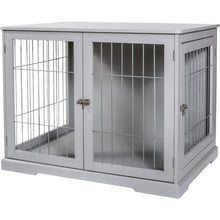 32.7" Dog Crate, Wooden Indoor Kennel Furniture for Medium Dogs Up to 50 lb