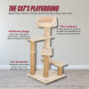 Tulia Senior Plush & Sisal 4-Level 40.2" Cat Tree, Scratching Posts & Bed, Beige