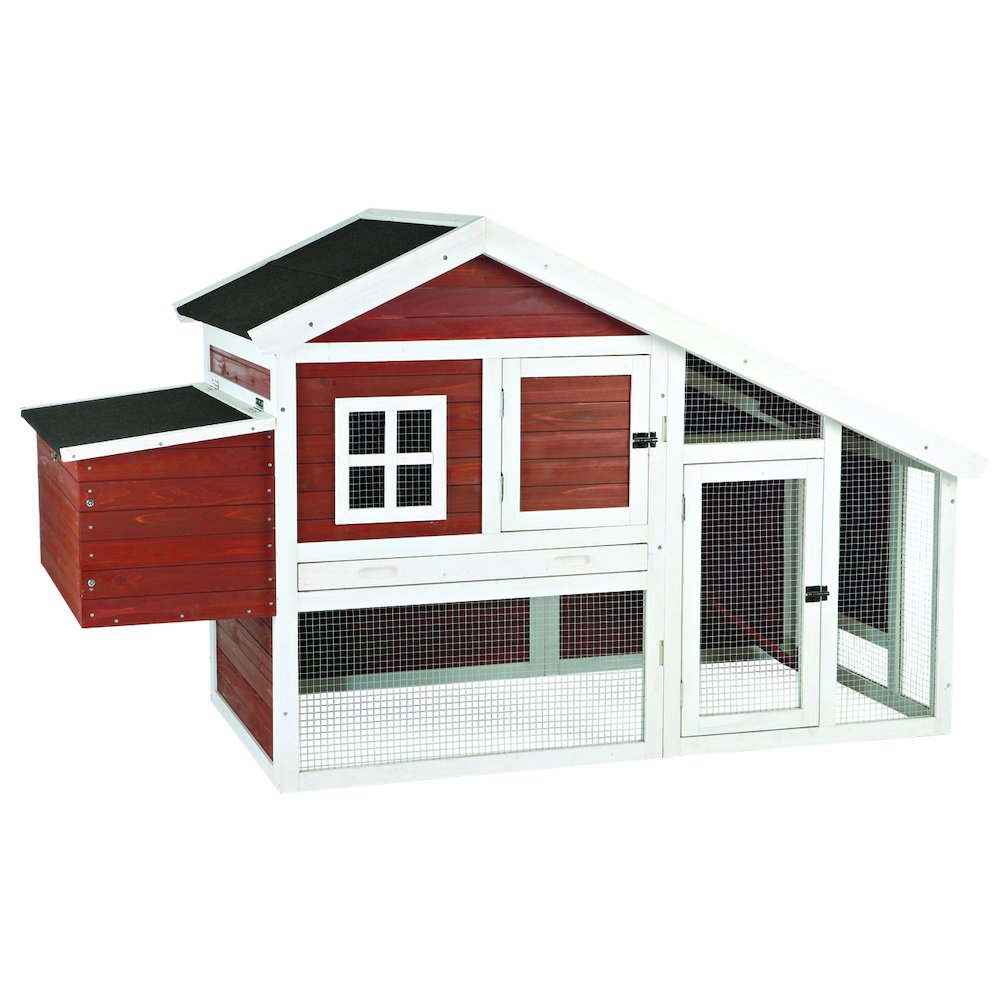 Weatherproof Wooded Backyard Chicken Coop, 2 Nesting Box Auburn
