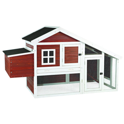 Weatherproof Wooded Backyard Chicken Coop, 2 Nesting Box Auburn