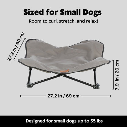 Elevated Camping Cot, Folding Dog Bed, Raised Travel Lounger for Small Dogs