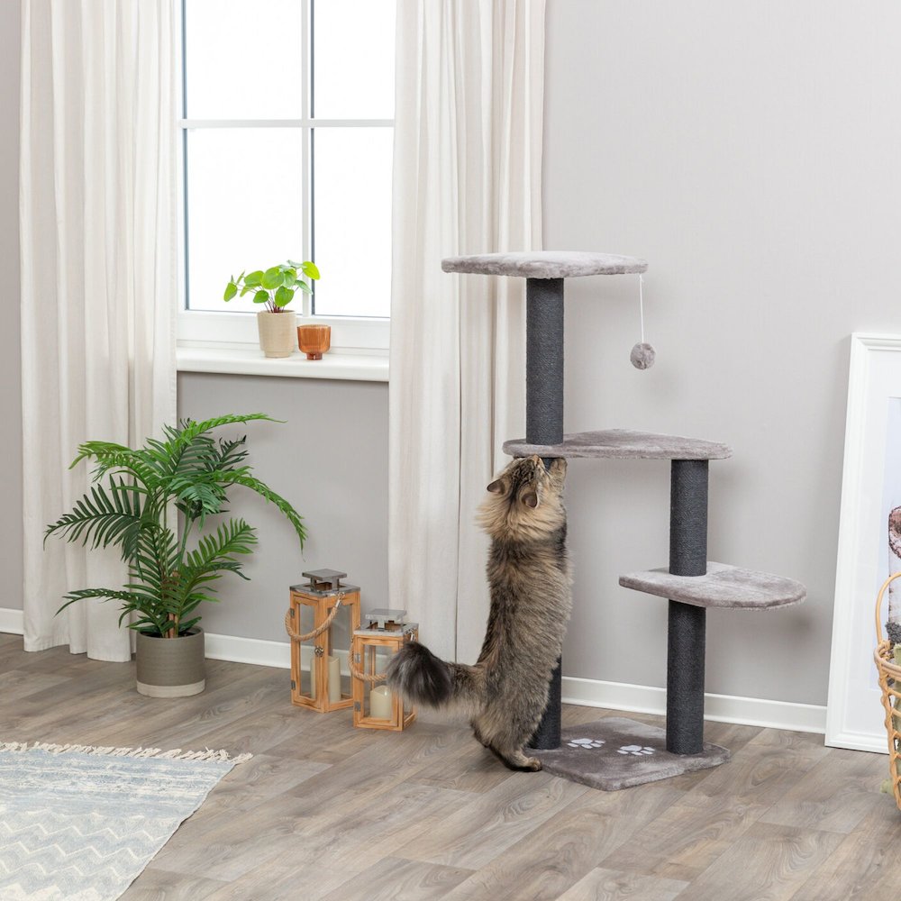 Altea Plush 3-Level 46.1" Cat Tree with Sisal Scratching Posts & Cat Toy