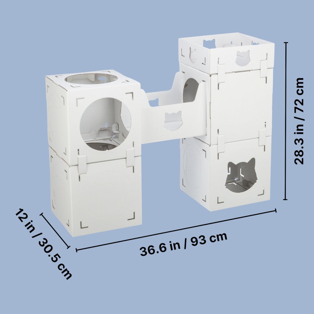 Casa Cara Indoor Modular Cardboard Cat Condo, Cat Play Tower