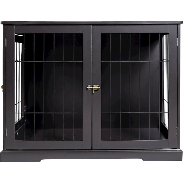 32.7" Dog Crate, Wooden Indoor Kennel Furniture for Medium Dogs Up to 50 lb