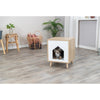 Isa Indoor Wooden Cat Condo, Modern Cat Bed Side Table with Cozy Cushion
