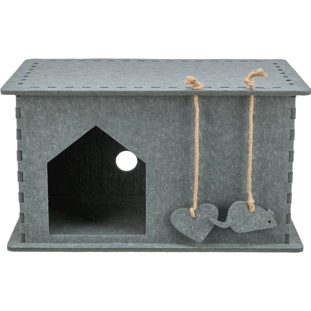 Lene Felt Indoor Cat Condo, Small Cat Hideaway - Cat Toy, Jute Scratching Pads