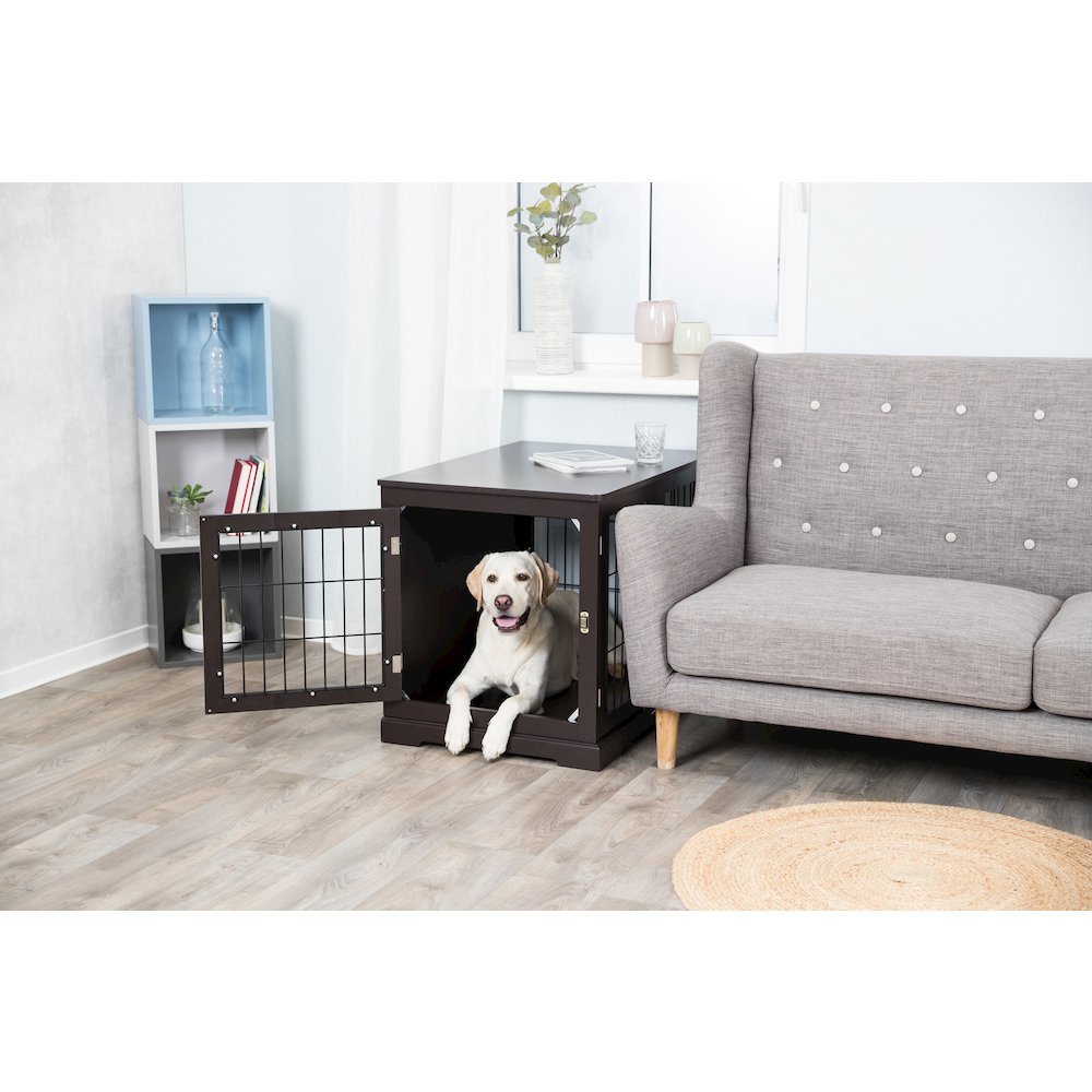 32.7" Dog Crate, Wooden Indoor Kennel Furniture for Medium Dogs Up to 50 lb