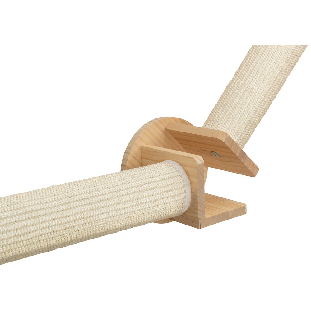 Wall Set 2 Multi-Level Wall Mounted Cat Perch System with 3 Sisal Posts, Natural