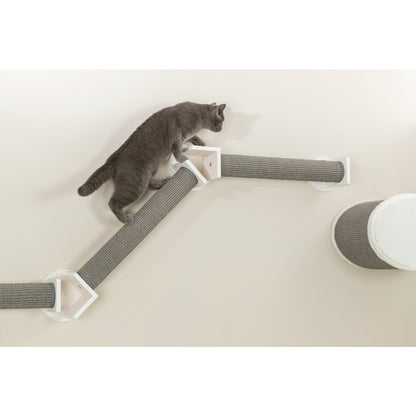 Wall Set 2 Multi-Level Wall Mounted Cat Perch System with 3 Scratching Posts