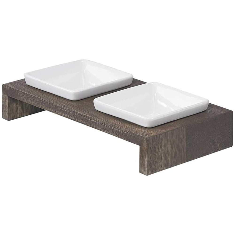Artisan Wood Feeder - Double in Walnut Fabric Finish Size - XS