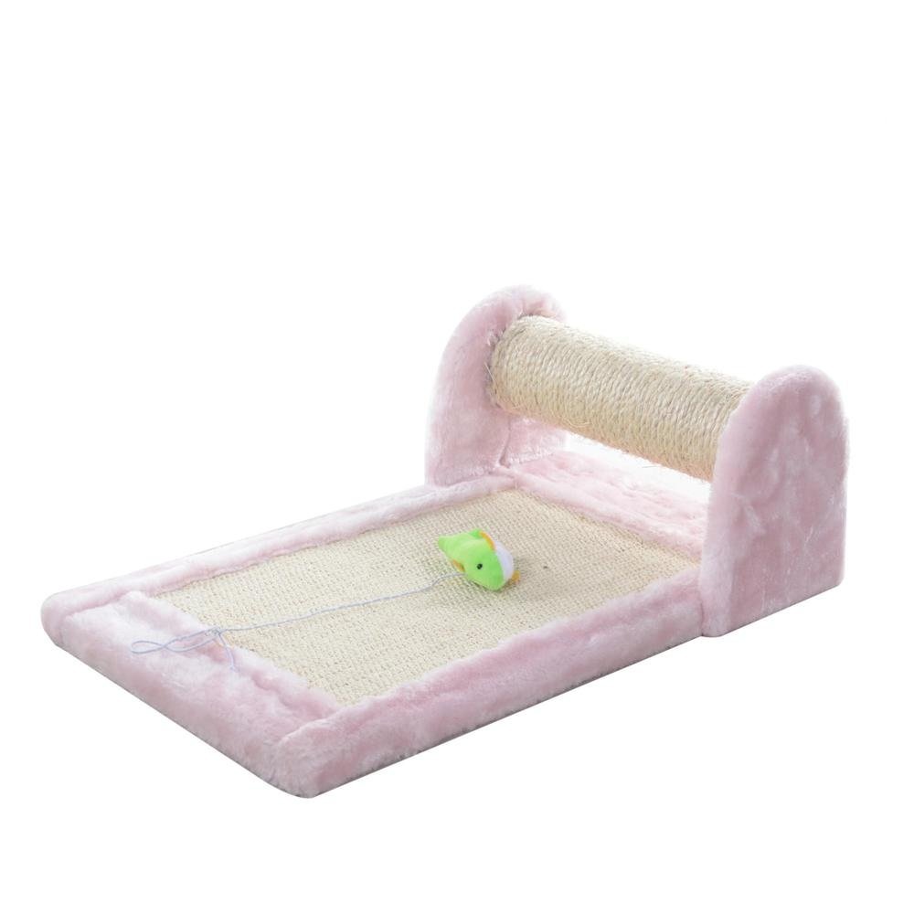 Rolling Real Wood Cat Scratcher Toy, Sisal Scratching Board For Cats Training