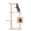 Faux Fur Covered Real Wood Cat Scratch Furniture 57" Beige