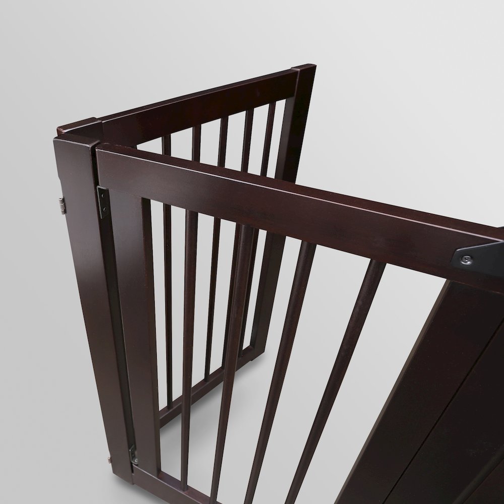American Trails Free Standing Pet Gate with Door-Espresso