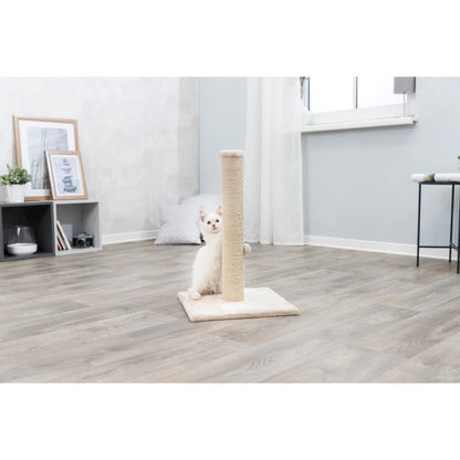 Parla Sisal 24.5" Cat Scratching Post with Plush Base, Beige