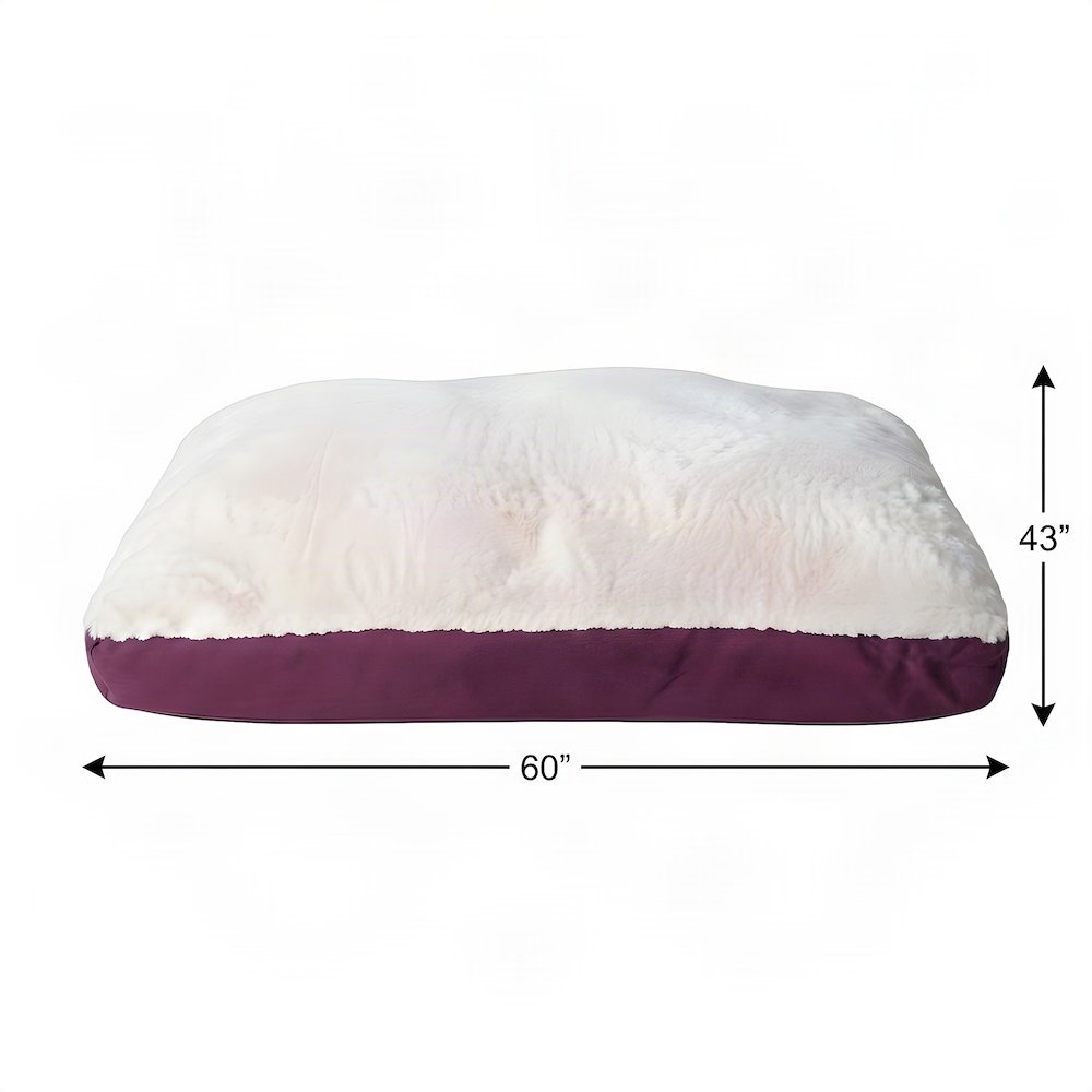 Bison Pets Polyester-Upholstered Pet Bed with Poly Fill, Ivory & Burgundy