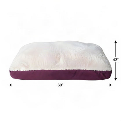 Bison Pets Polyester-Upholstered Pet Bed with Poly Fill, Ivory & Burgundy