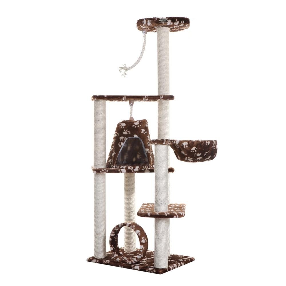 Real Wood Cat Tree Hammock Bed With Natural Sisal Post For Cats And Kittens