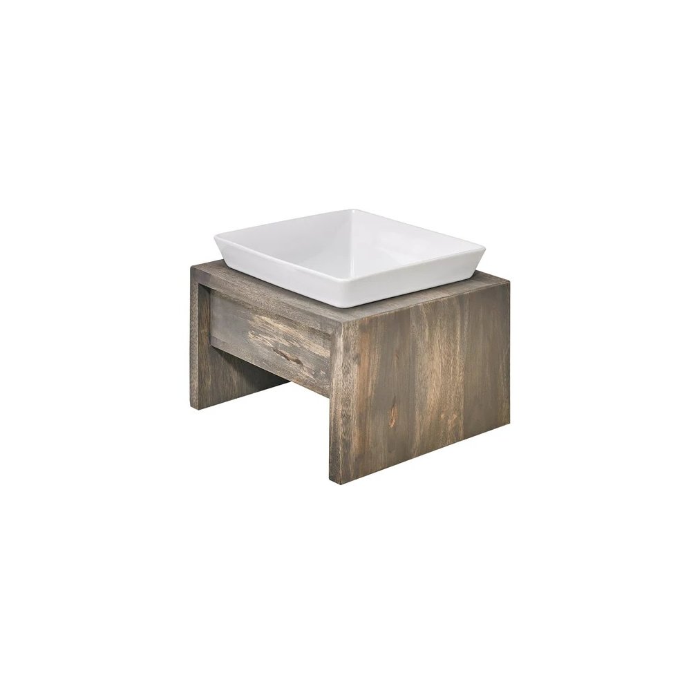 Artisan Wood Feeder - Single in Fossil Fabric Finish Size - LRG