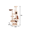 Pressed Wood Six-Level Cat Tree with Playhouse Condo and Rope Ladder