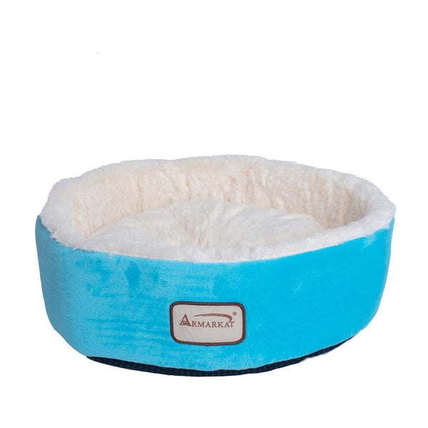 Cat Bed Sky Blue & Ivory