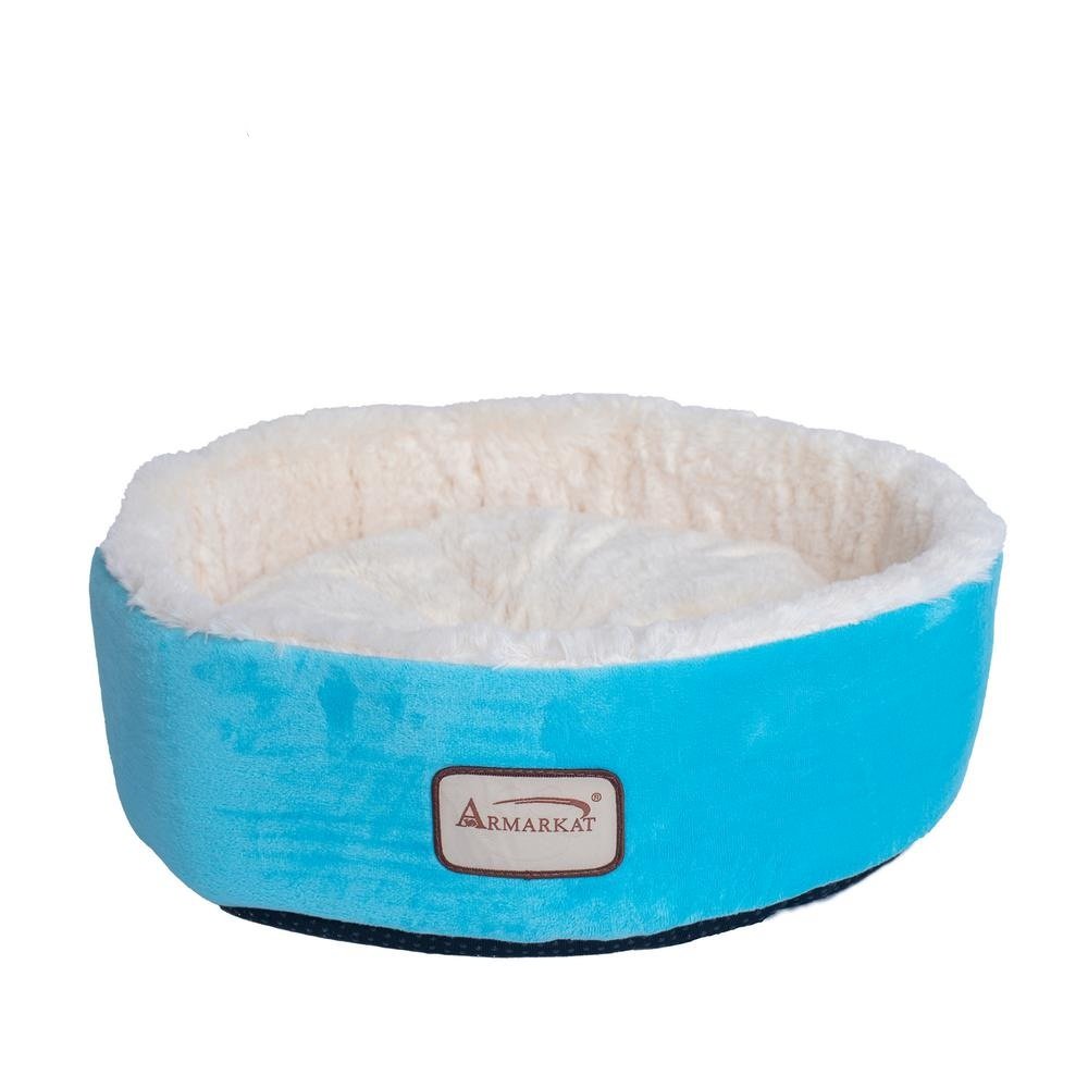 Cat Bed Sky Blue & Ivory