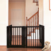 American Trails Free Standing Pet Gate with Door-Espresso