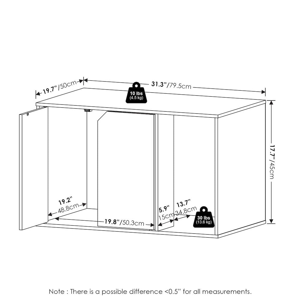 Furinno Peli Litter Box Enclosure, Columbia Walnut
