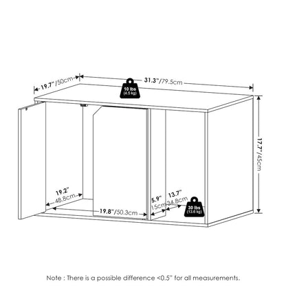 Furinno Peli Litter Box Enclosure, Columbia Walnut
