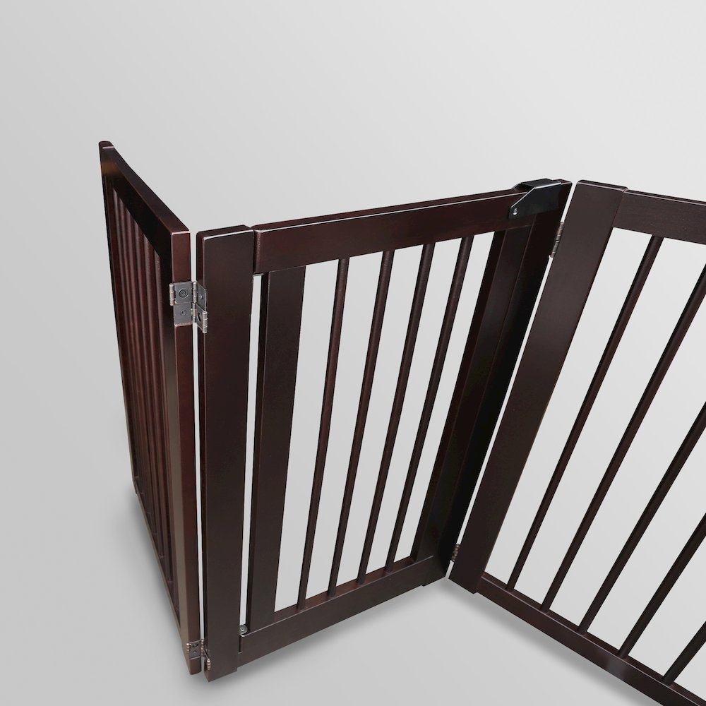 American Trails Free Standing Pet Gate with Door-Espresso