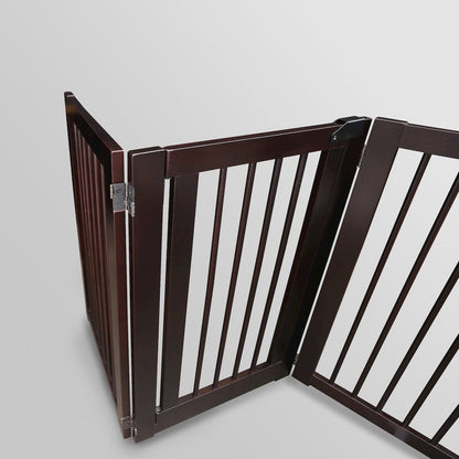 American Trails Free Standing Pet Gate with Door-Espresso